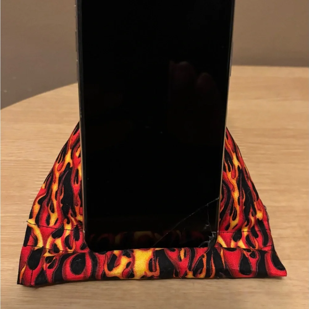 Flames Phone Holder Phone Pillow Handmade